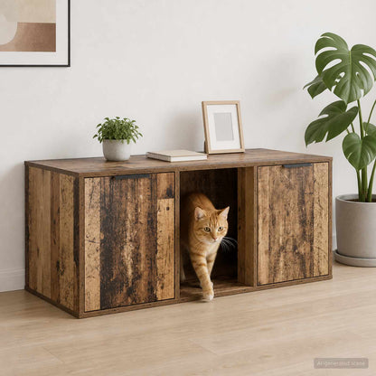 Cat Crate Furniture Old Wood 100 x 49 x 45 cm Engineered Wood