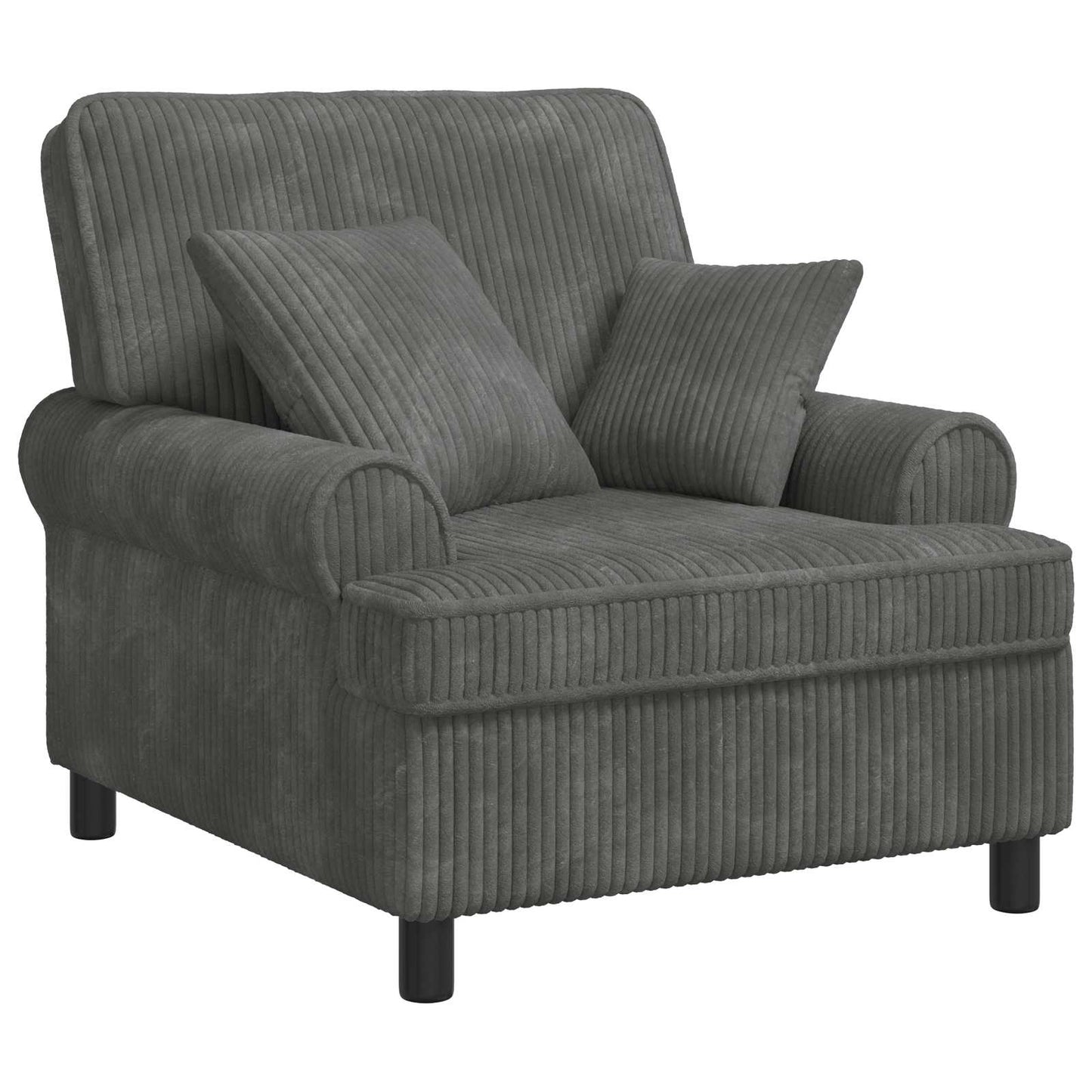 XL Armchair with Cushions Light Grey 1.5 Lines Fabric