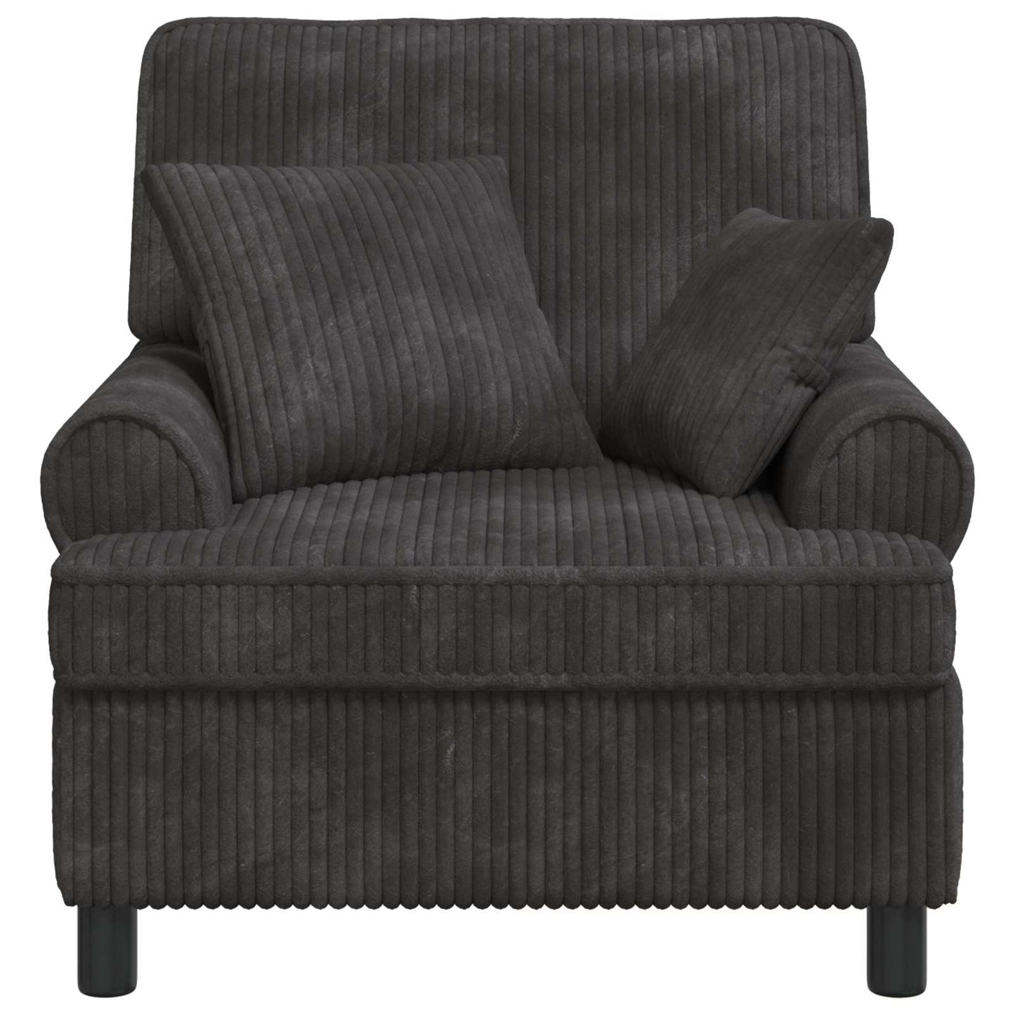 XL Armchair with Cushions Dark Grey 1.5 Lines Fabric