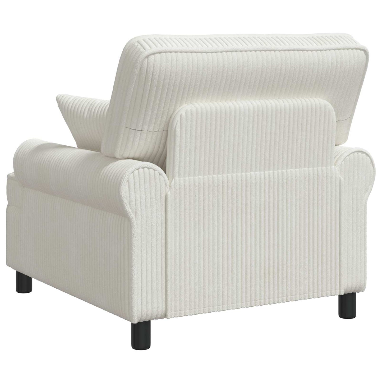 XL Armchair with Cushions Cream 1.5 Lines Fabric