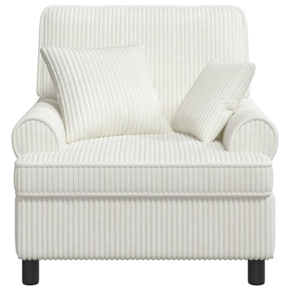 XL Armchair with Cushions Cream 1.5 Lines Fabric