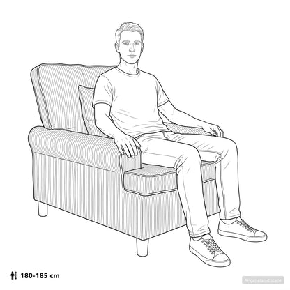 XL Armchair with Cushions Cream 1.5 Lines Fabric