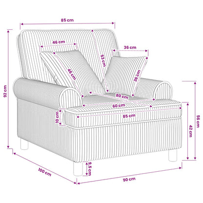XL Armchair with Cushions Anthracite 1.5 Lines Fabric