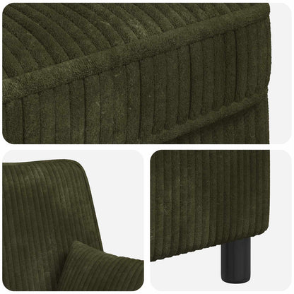 XL Armchair with Cushions Green 1.5 Lines Fabric