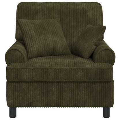 XL Armchair with Cushions Green 1.5 Lines Fabric