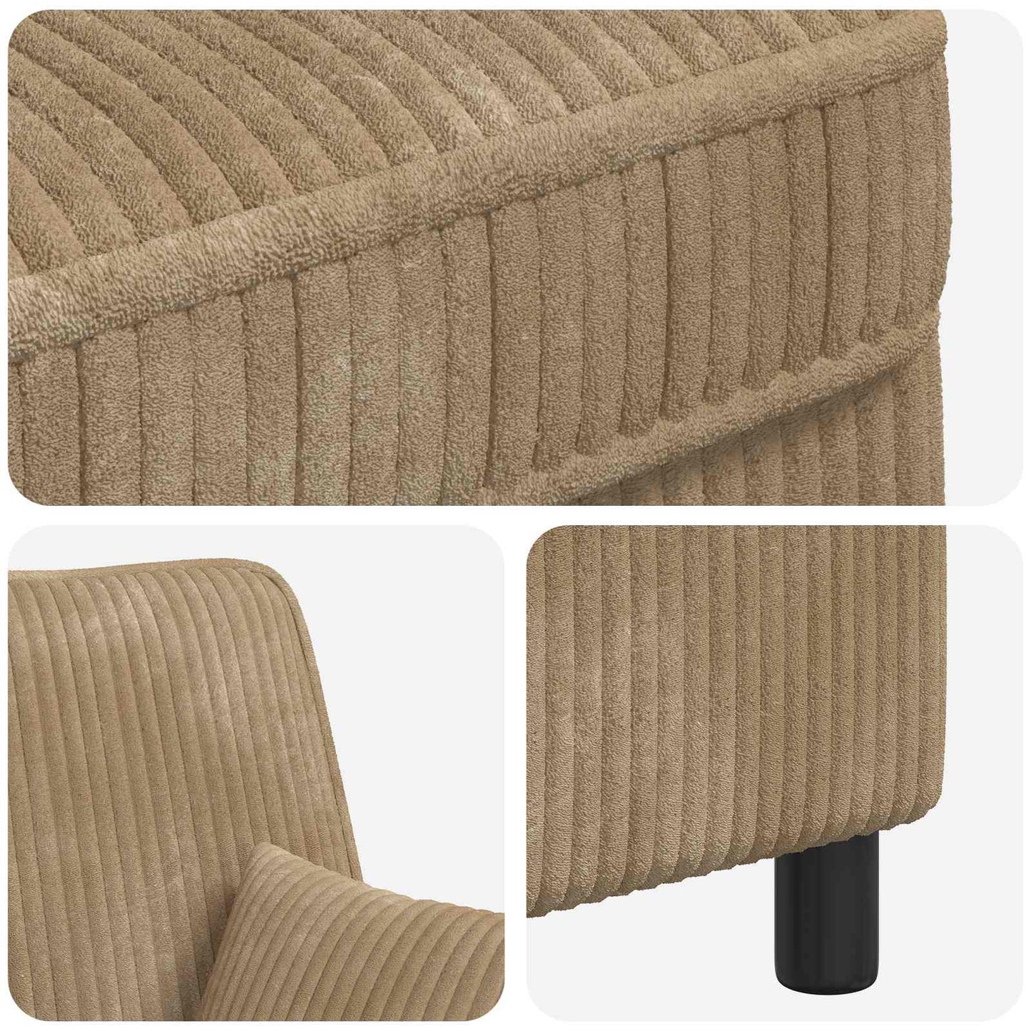 XL Armchair with Cushions Taupe 1.5 Lines Fabric