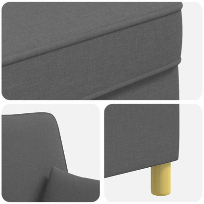 XL Armchair with Cushions Dark Grey Fabric