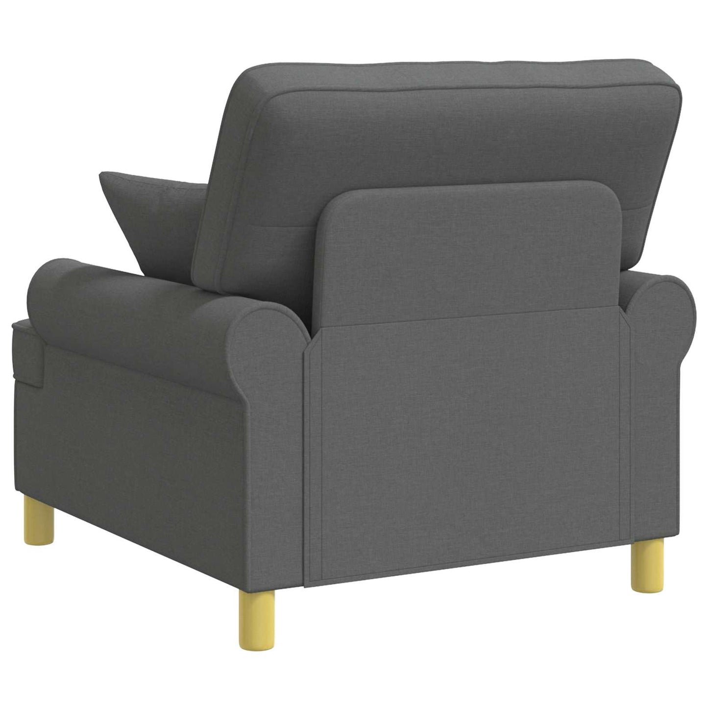 XL Armchair with Cushions Dark Grey Fabric