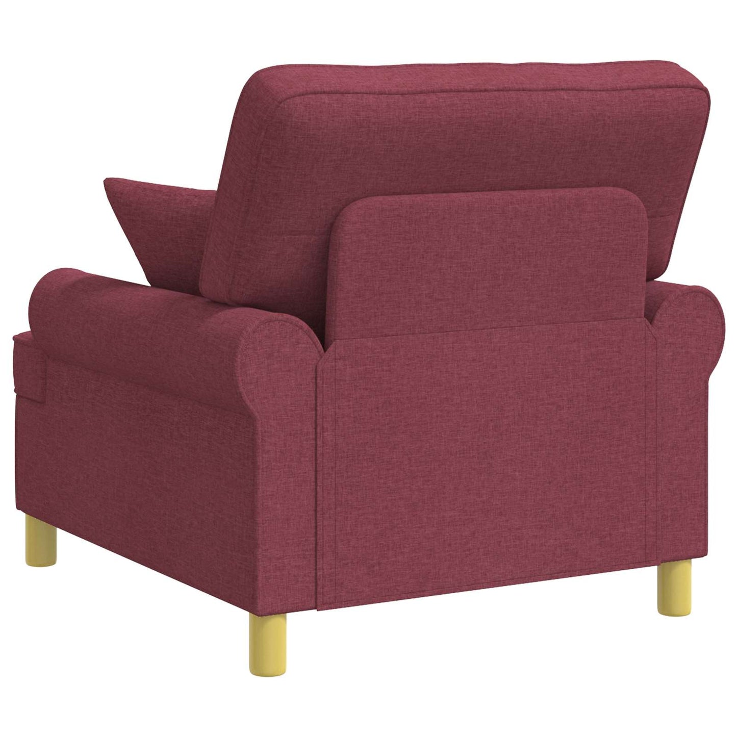 XL Armchair with Cushions Wine Red Fabric