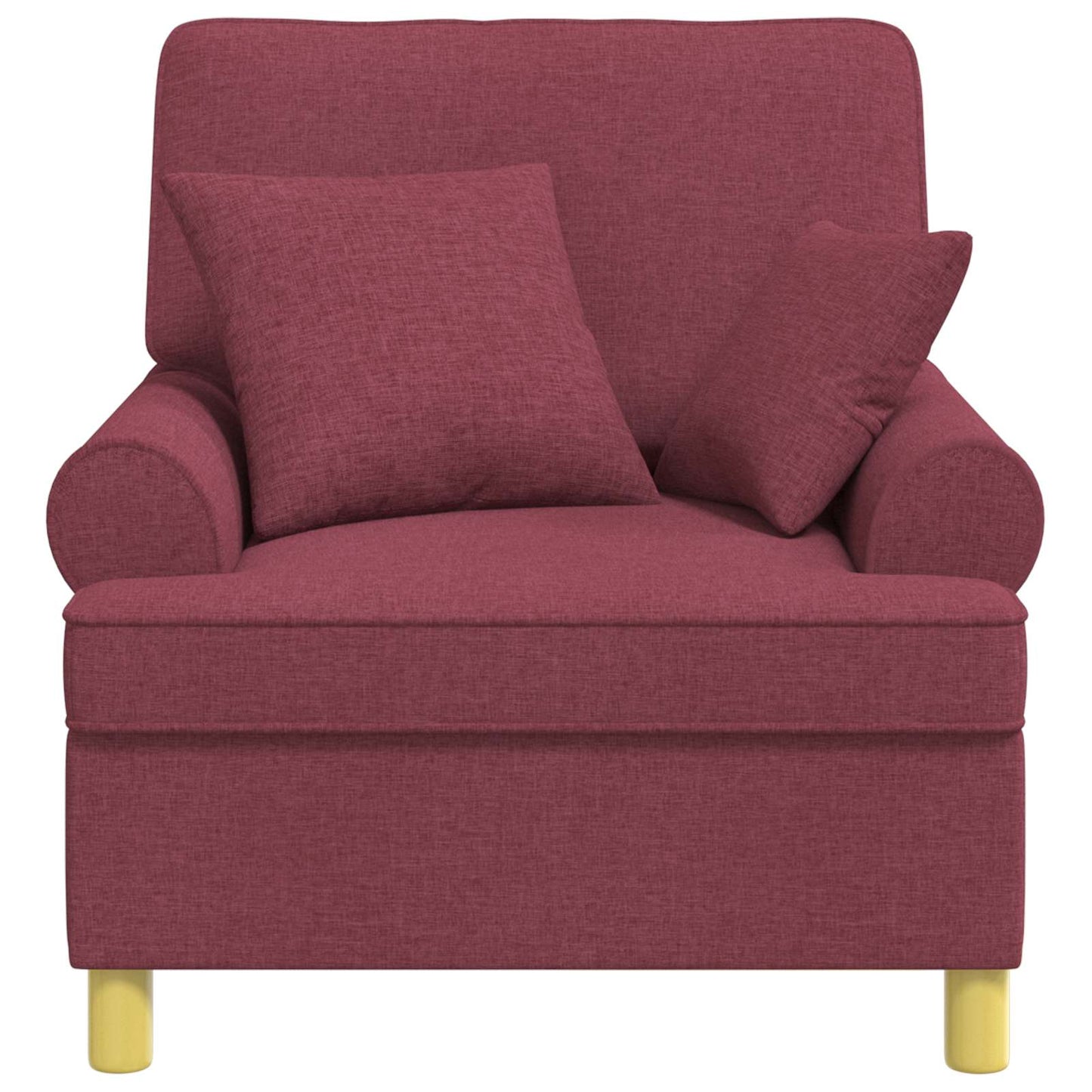 XL Armchair with Cushions Wine Red Fabric