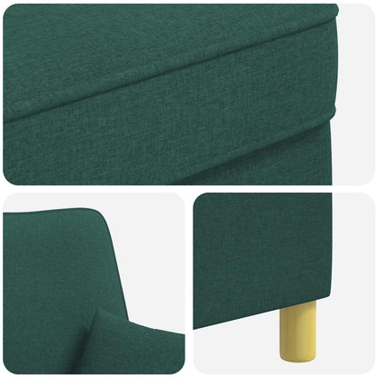 XL Armchair with Cushions Dark Green Fabric