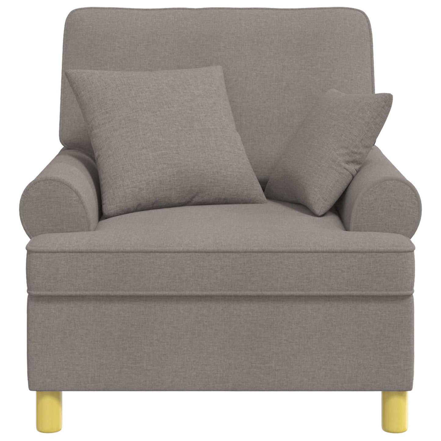 XL Armchair with Cushions Taupe Fabric
