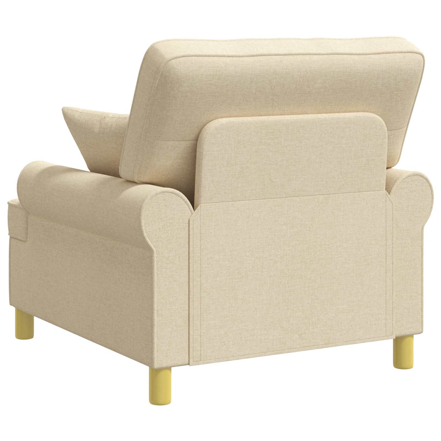 XL Armchair with Cushions Cream Fabric