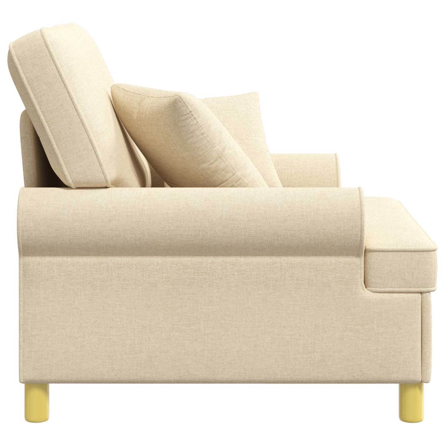 XL Armchair with Cushions Cream Fabric