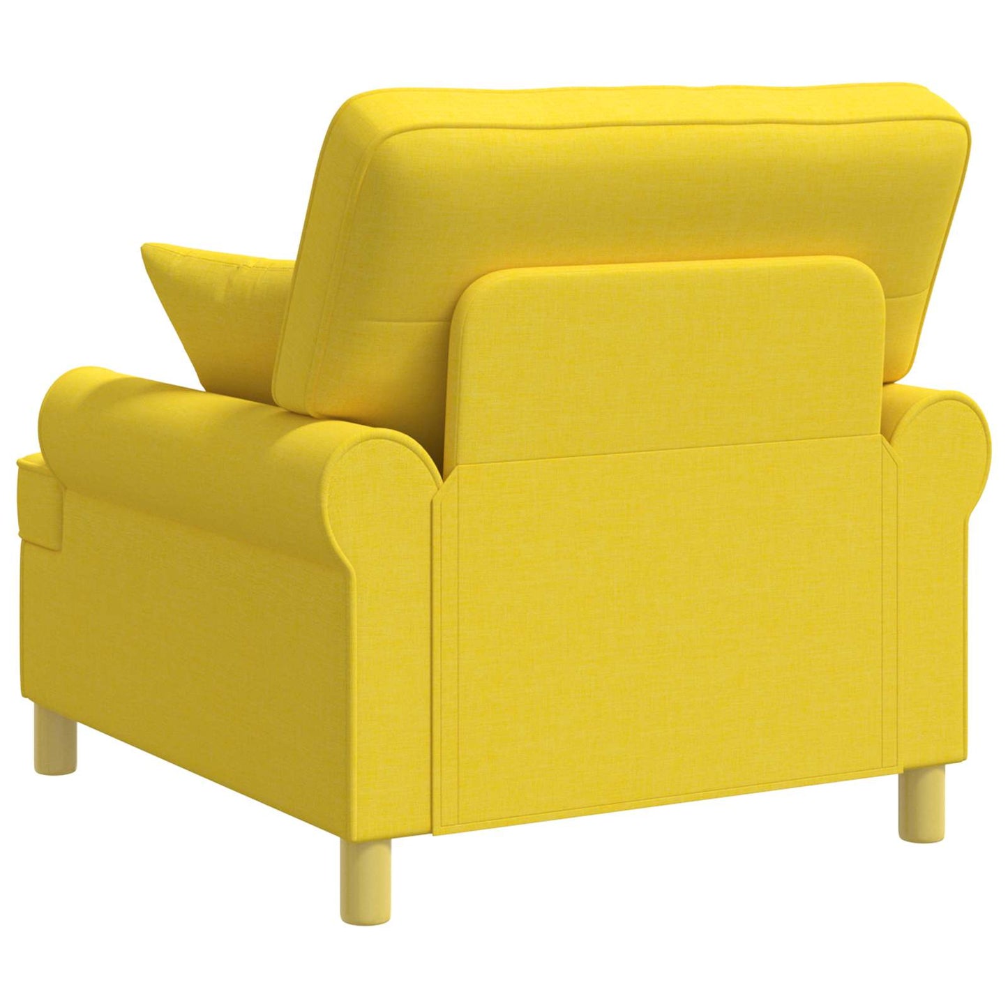 XL Armchair with Cushions Light Yellow Fabric