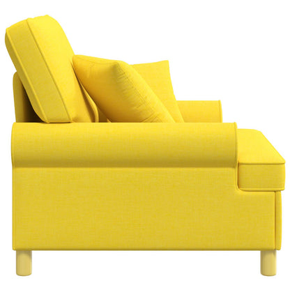 XL Armchair with Cushions Light Yellow Fabric