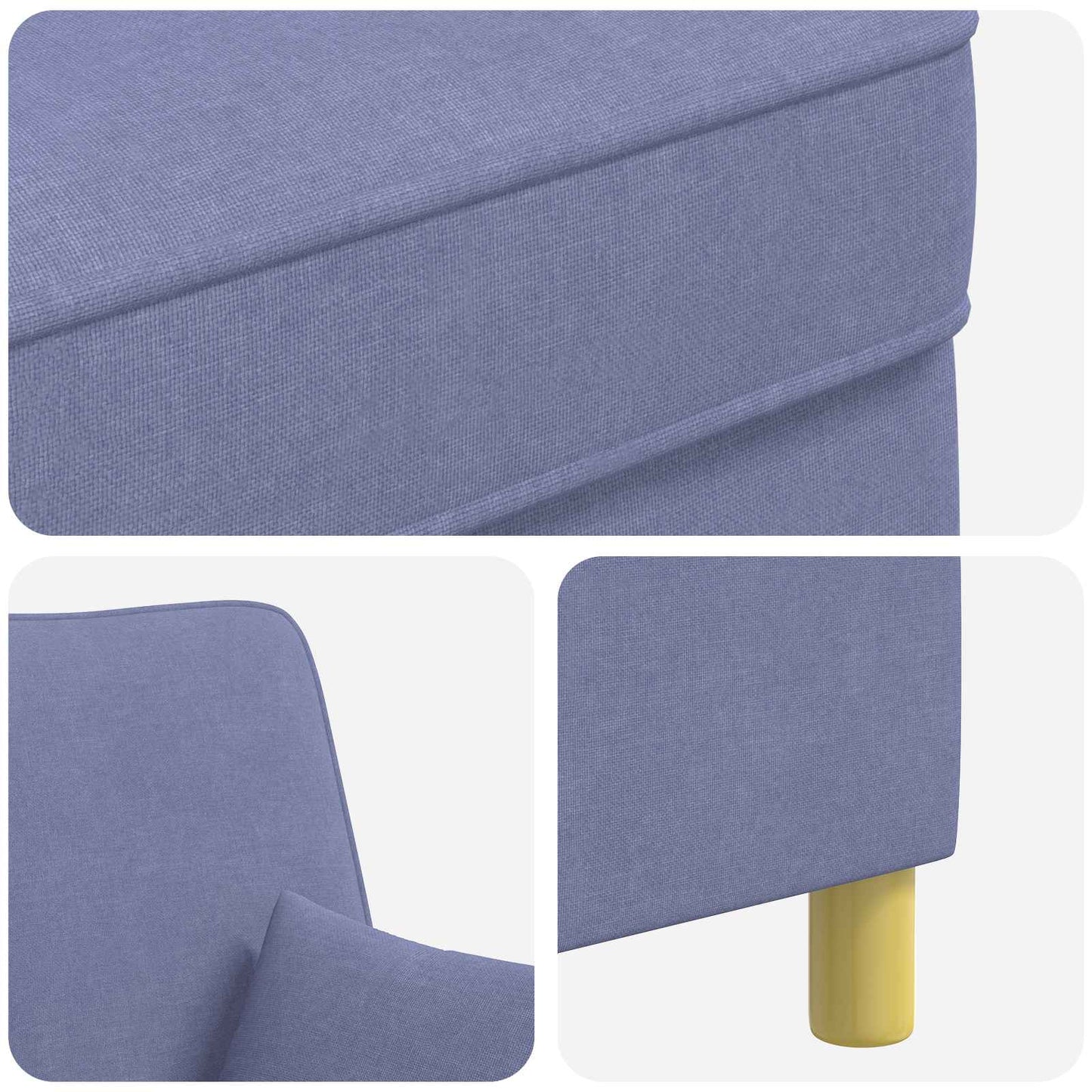 XL Armchair with Cushions Jeans Blue Fabric