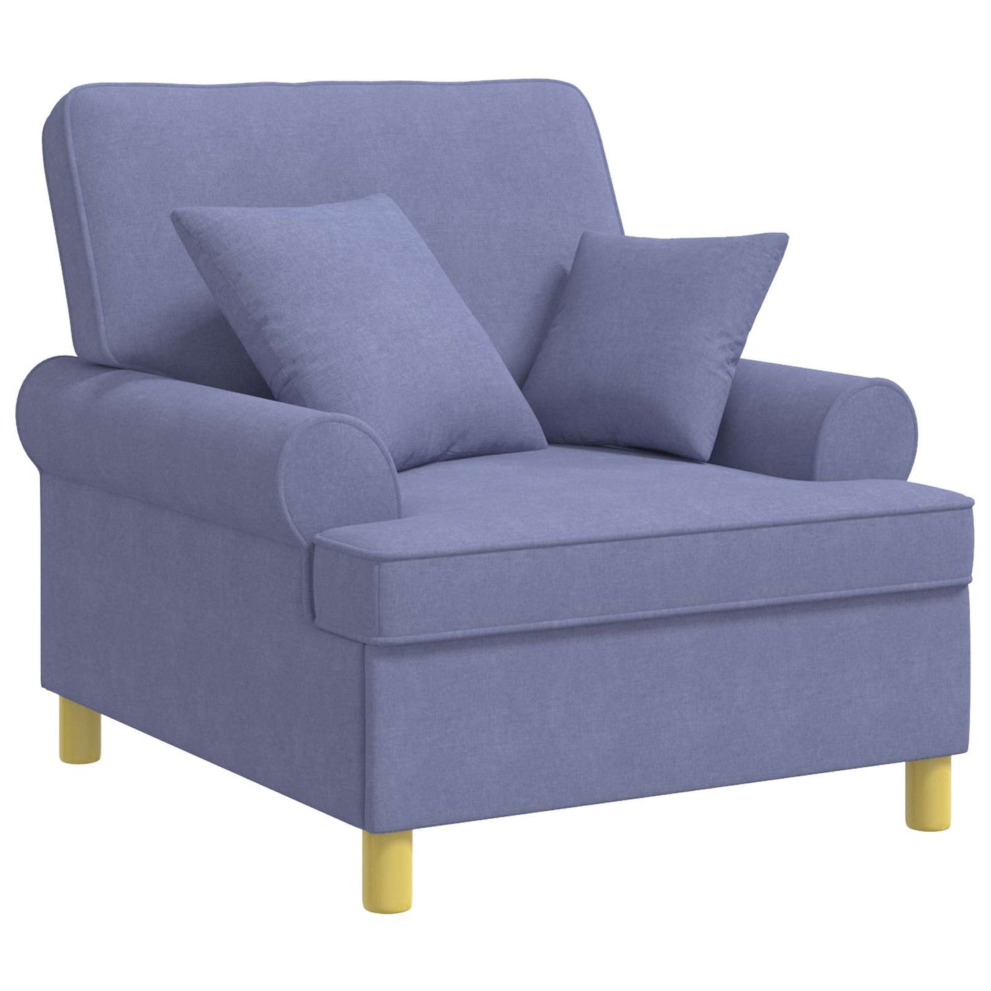 XL Armchair with Cushions Jeans Blue Fabric