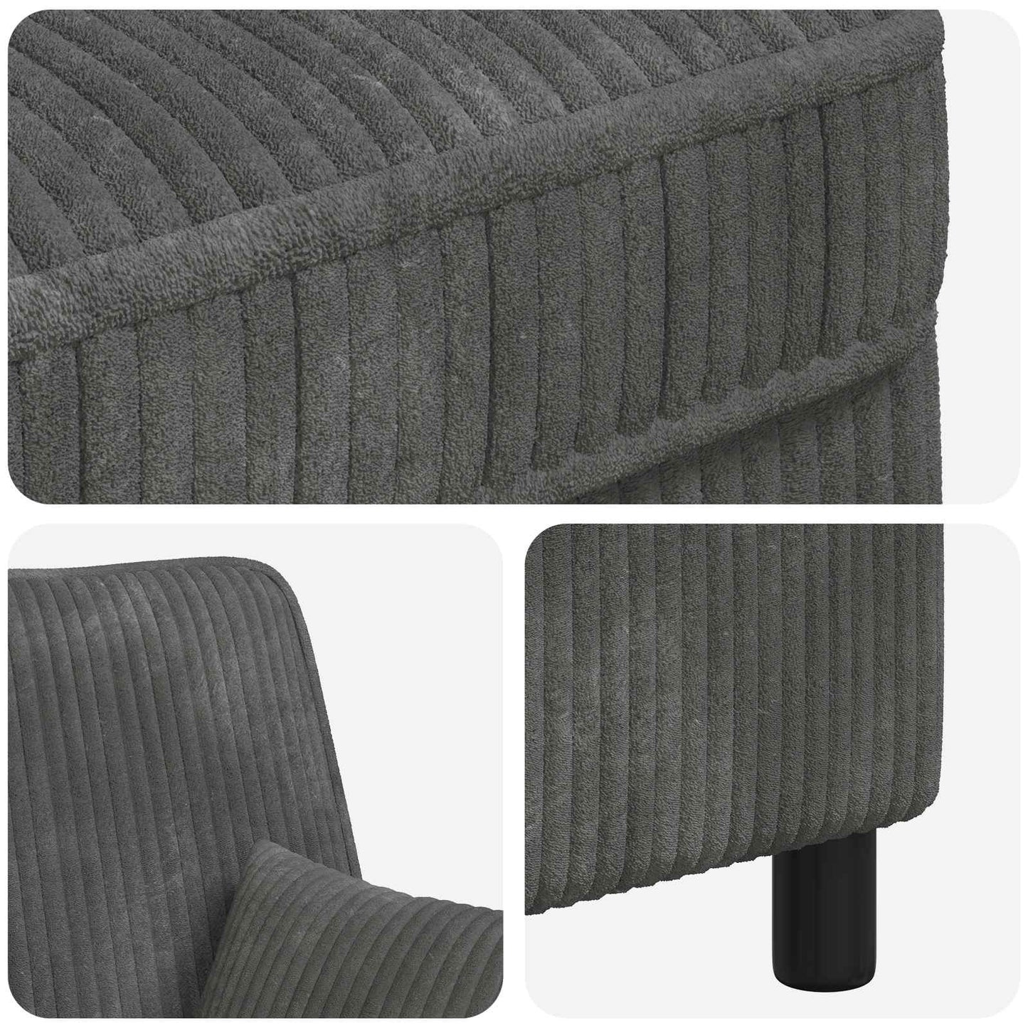 XXL Armchair with Cushions Light Grey 1.5 Lines Fabric