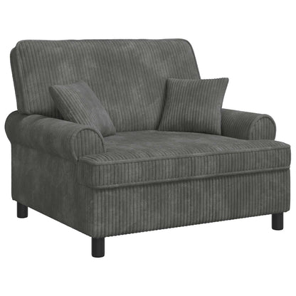 XXL Armchair with Cushions Light Grey 1.5 Lines Fabric