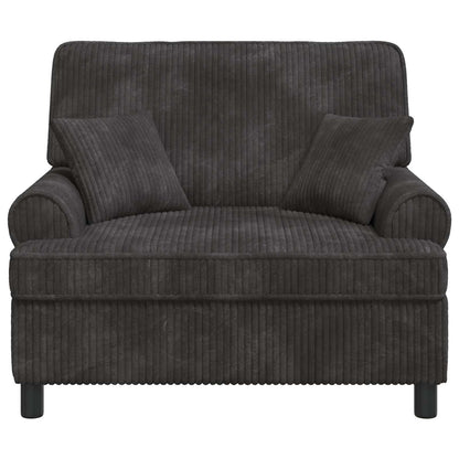 XXL Armchair with Cushions Dark Grey 1.5 Lines Fabric