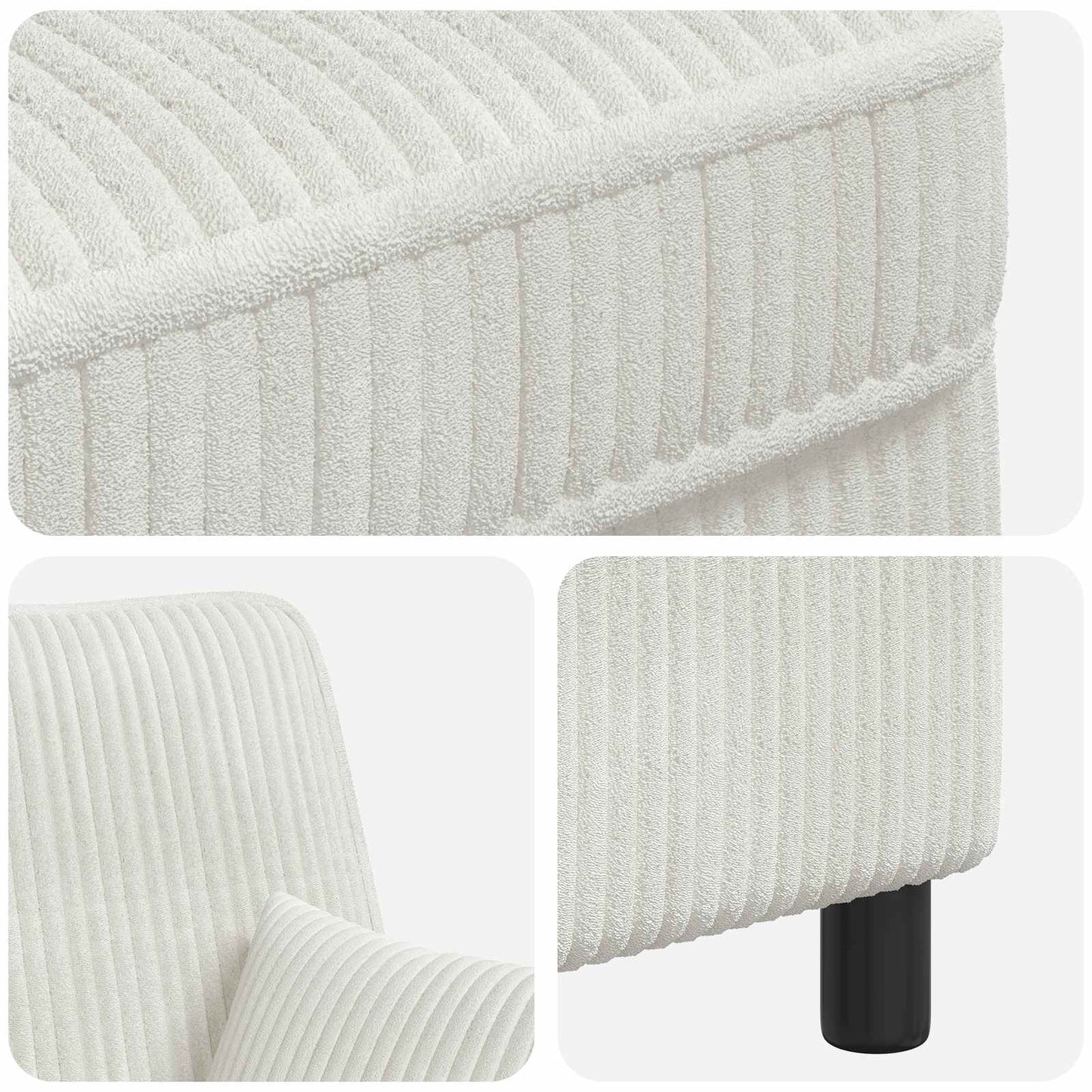 XXL Armchair with Cushions Cream 1.5 Lines Fabric