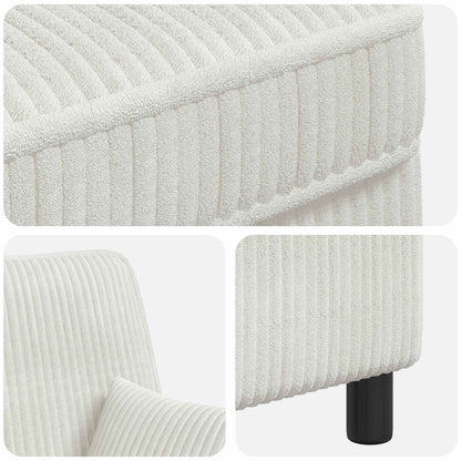 XXL Armchair with Cushions Cream 1.5 Lines Fabric