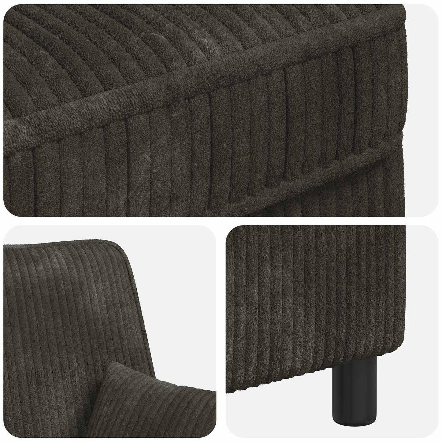 XXL Armchair with Cushions Dark brown 1.5 Lines Fabric