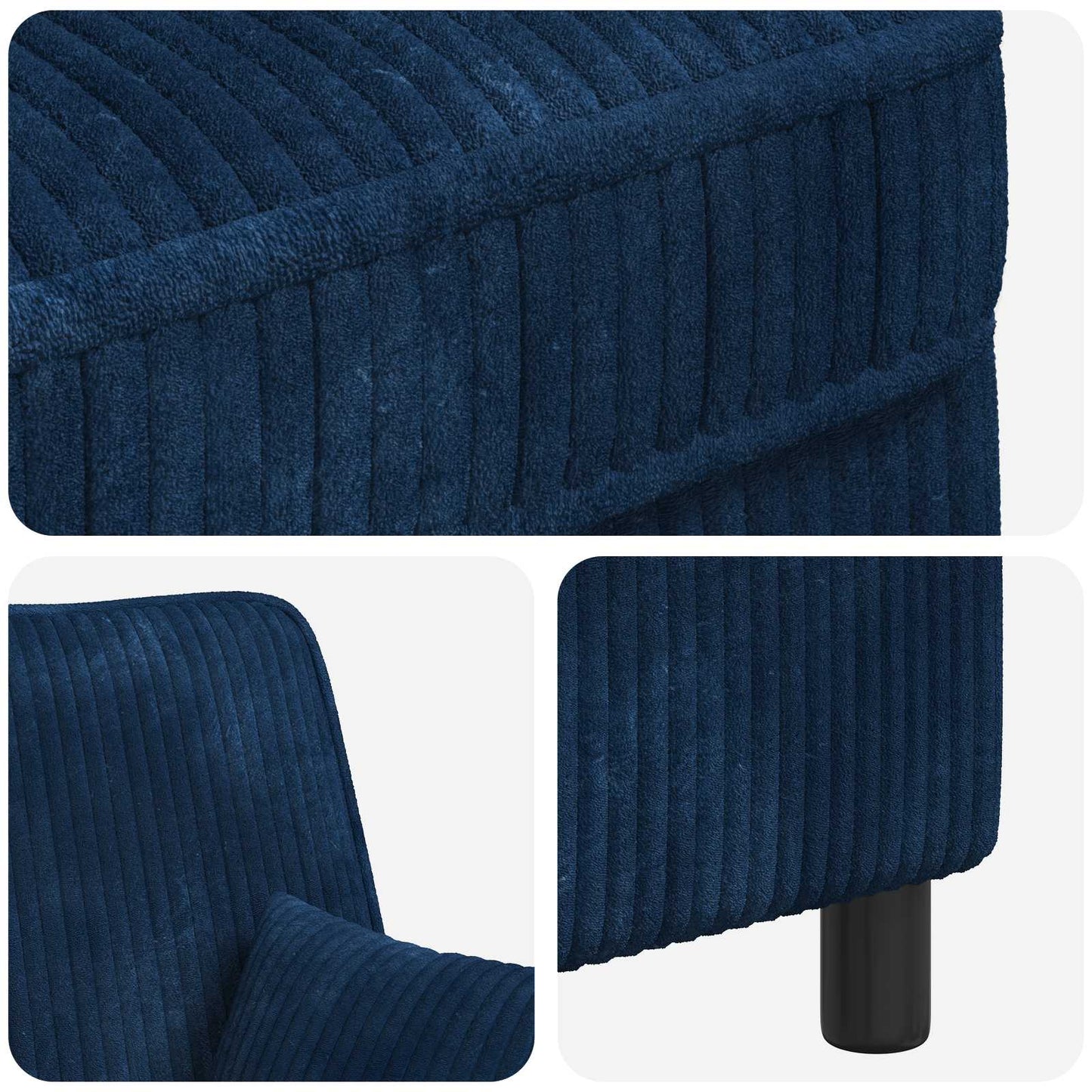 XXL Armchair with Cushions Navy 1.5 Lines Fabric