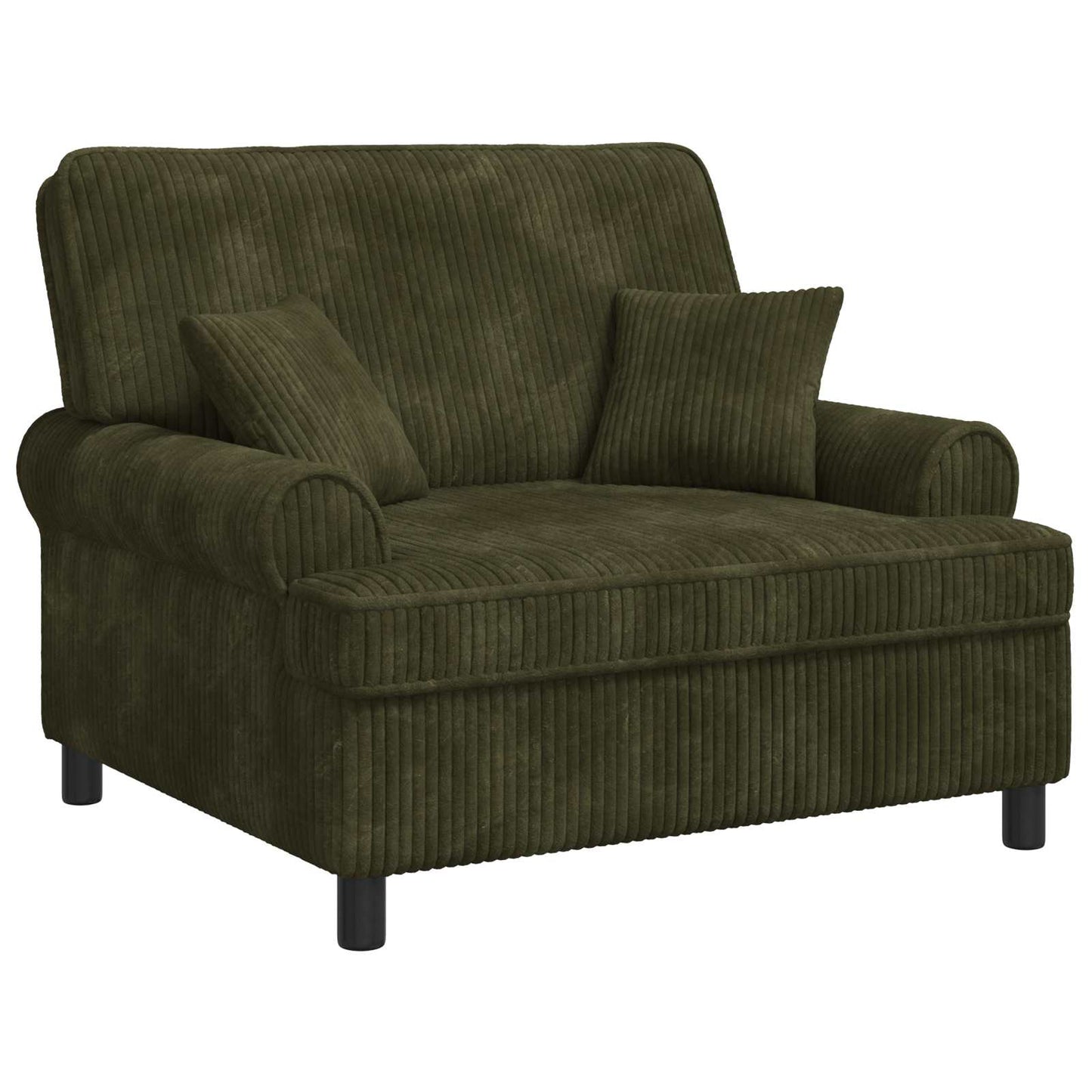XXL Armchair with Cushions Green 1.5 Lines Fabric