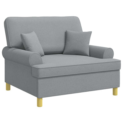 Armchair with Cushions Light Grey Fabric