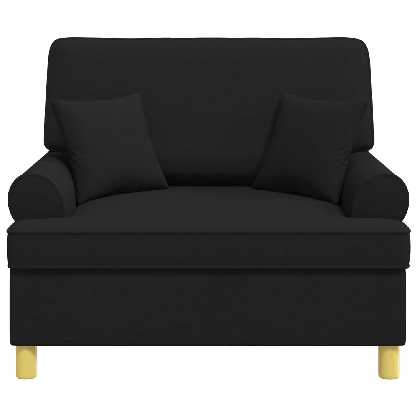 Armchair with Cushions Black Fabric