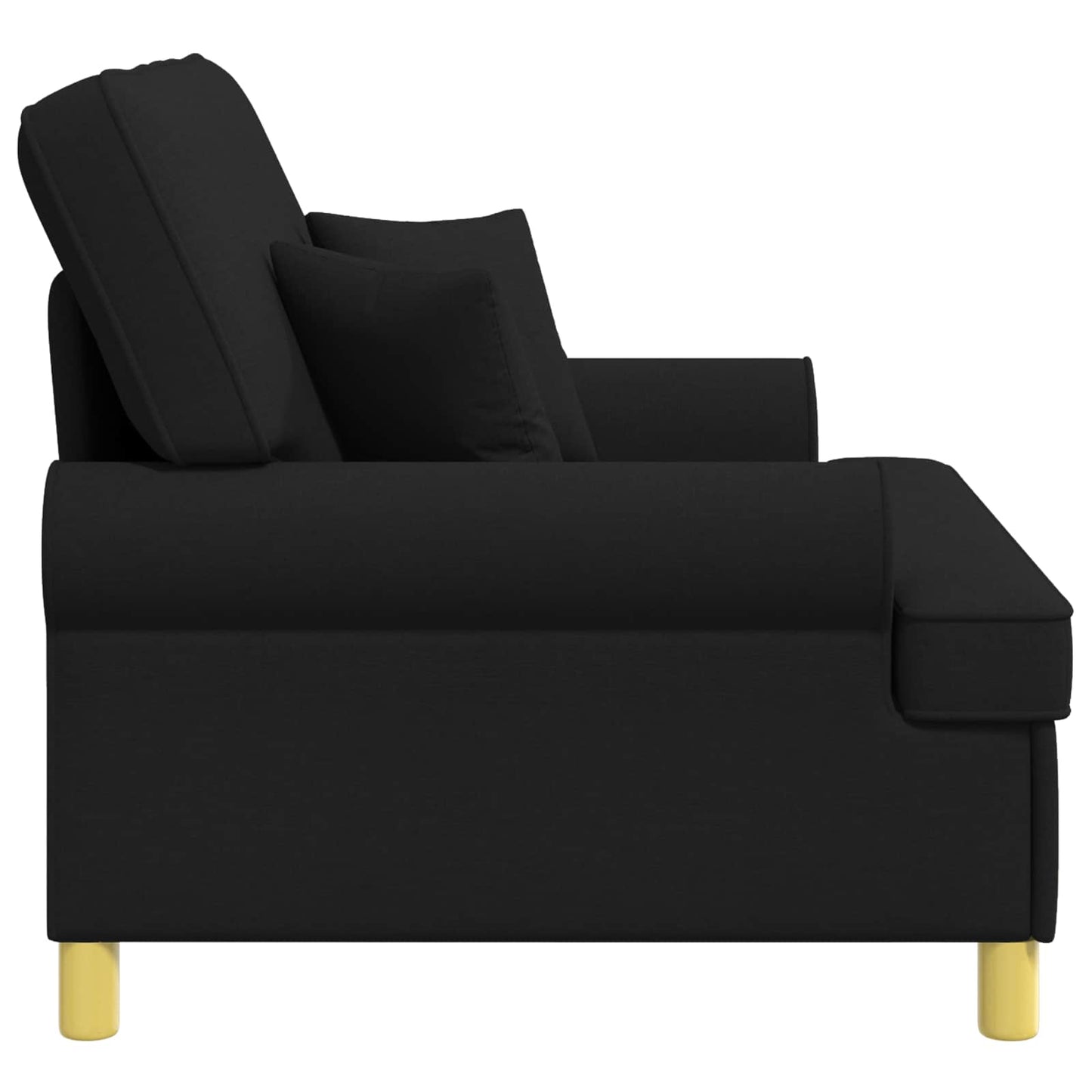 Armchair with Cushions Black Fabric