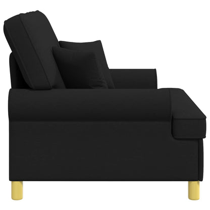 Armchair with Cushions Black Fabric