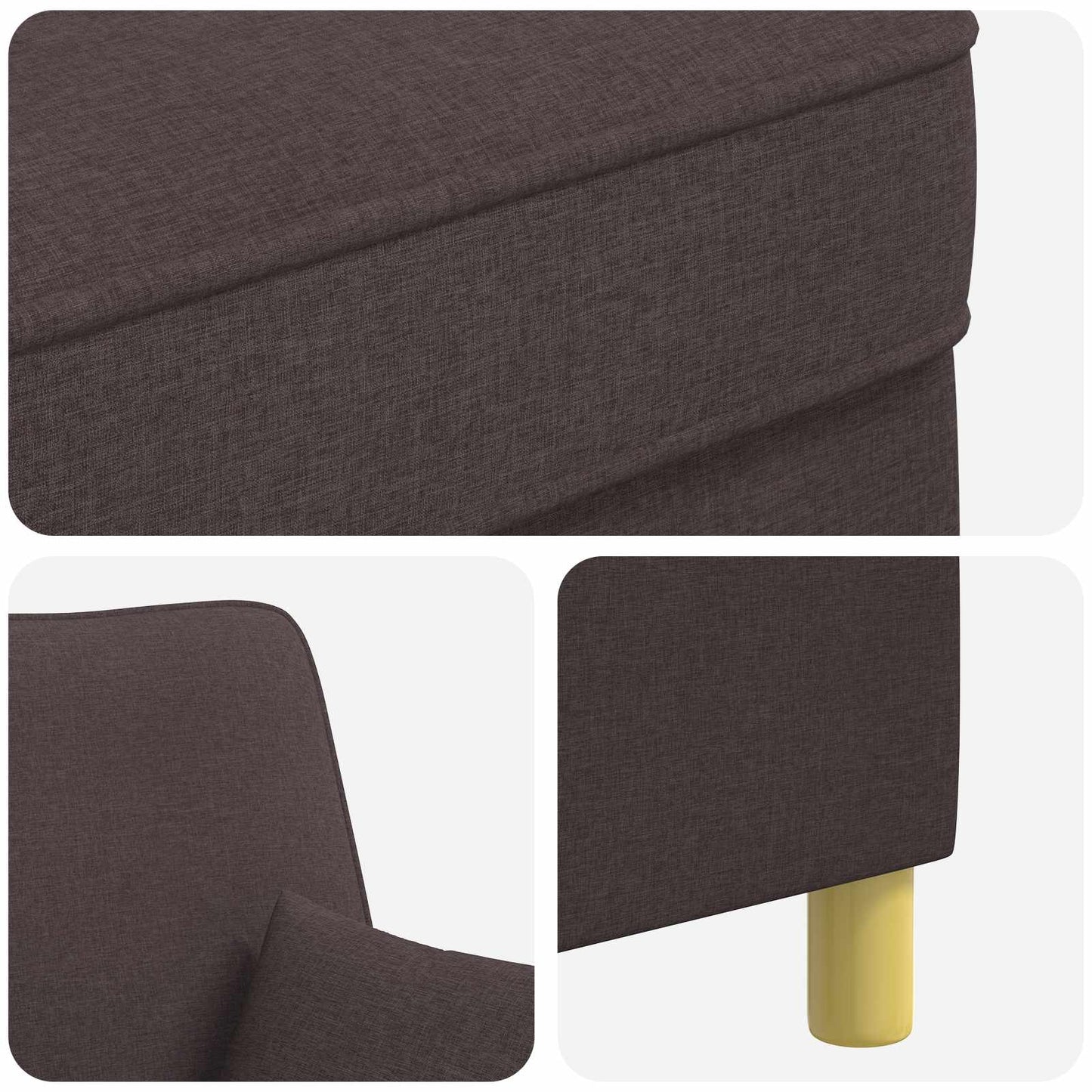 Armchair with Cushions Dark Brown Fabric
