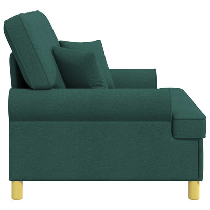 Armchair with Cushions Dark Green Fabric