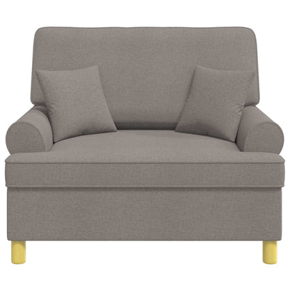 Armchair with Cushions Taupe Fabric