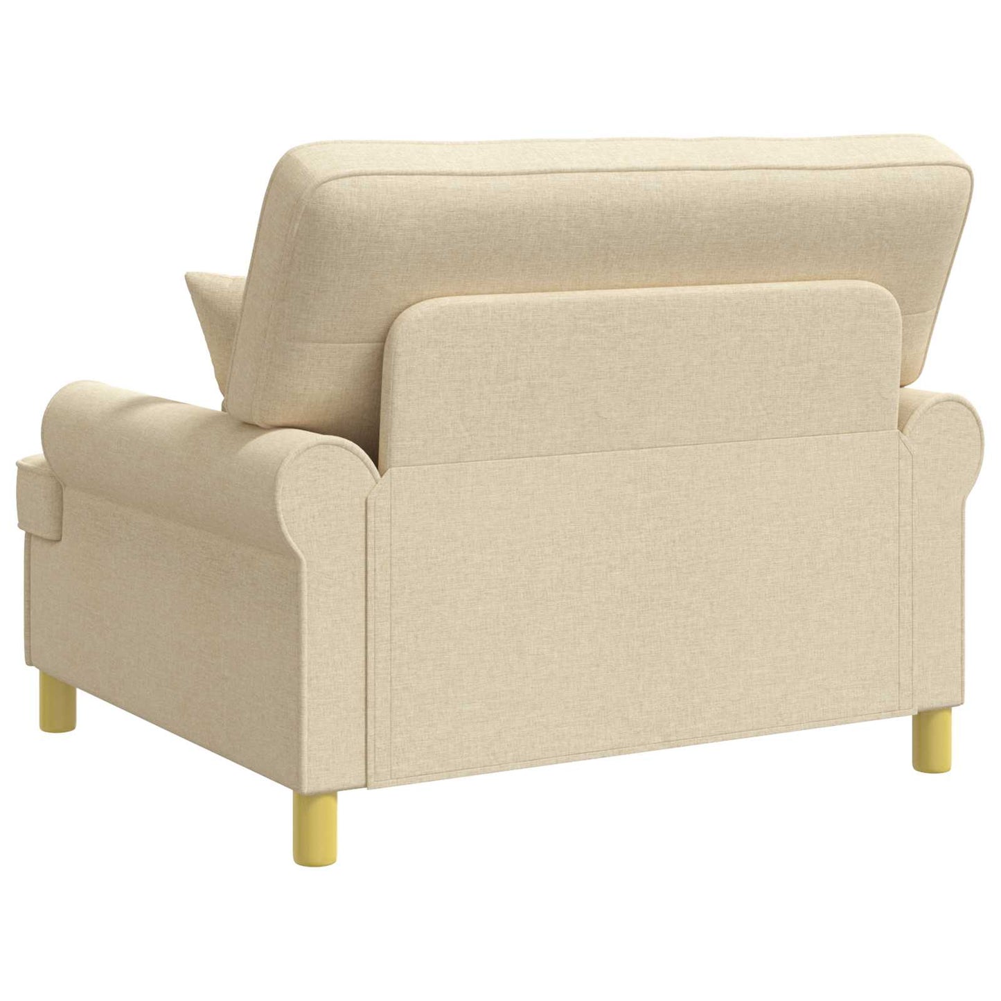 Armchair with Cushions Cream Fabric