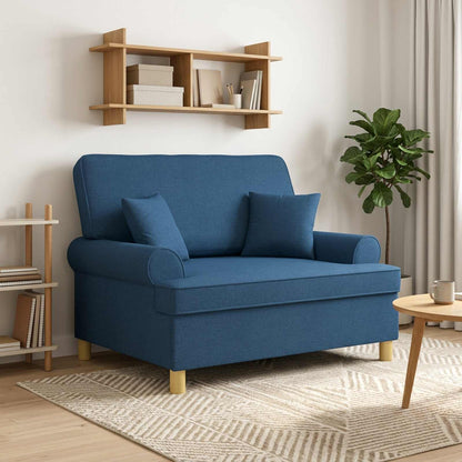 Armchair with Cushions Blue Fabric