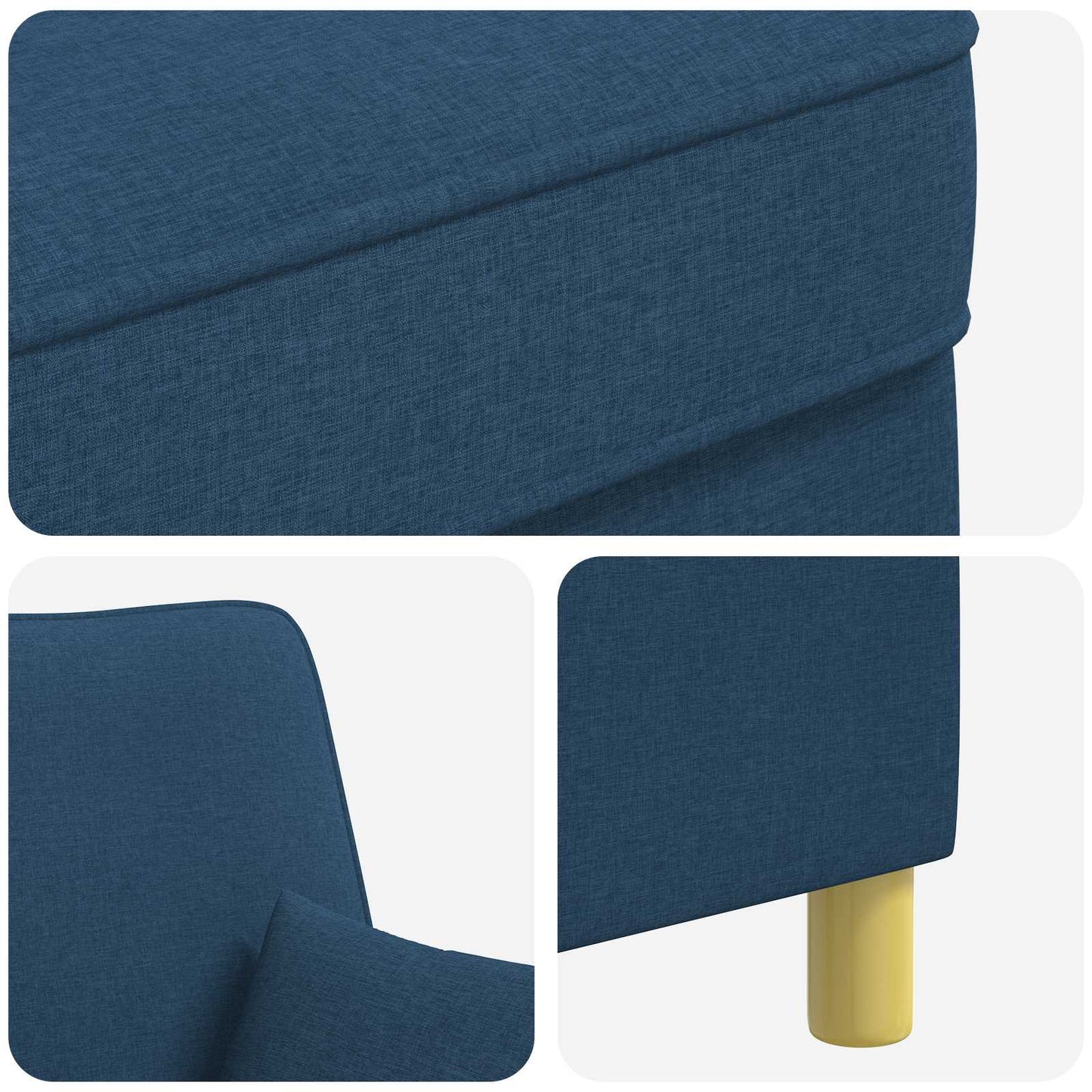 Armchair with Cushions Blue Fabric