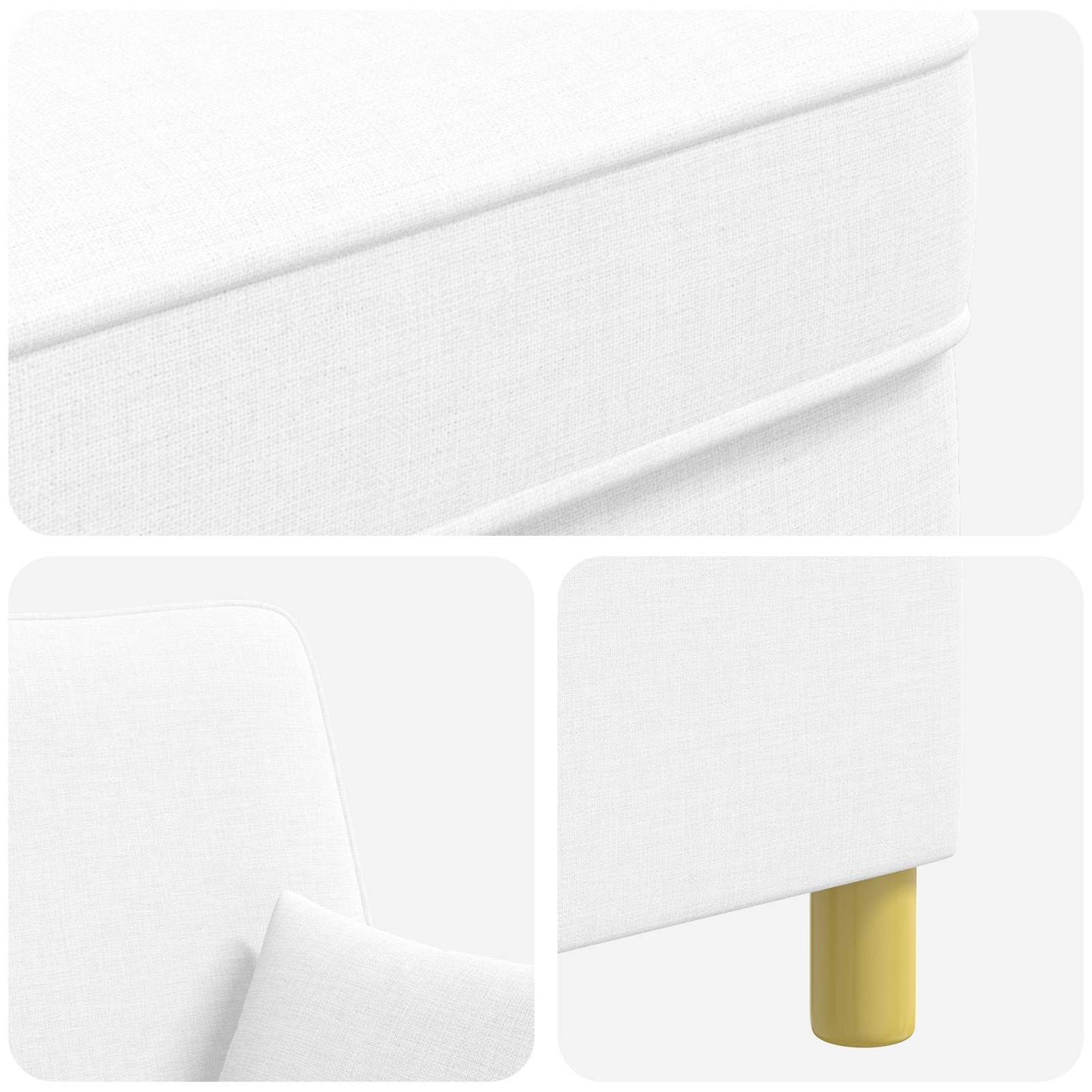 XXL Armchair with Cushions White Fabric