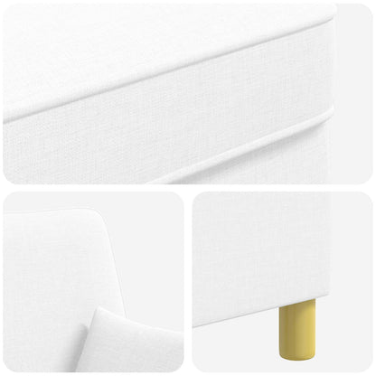 XXL Armchair with Cushions White Fabric