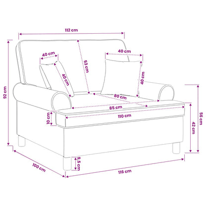 XXL Armchair with Cushions White Fabric