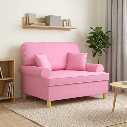 Armchair with Cushions Pink Fabric