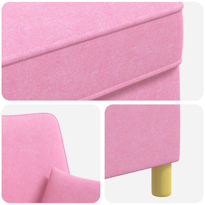 Armchair with Cushions Pink Fabric