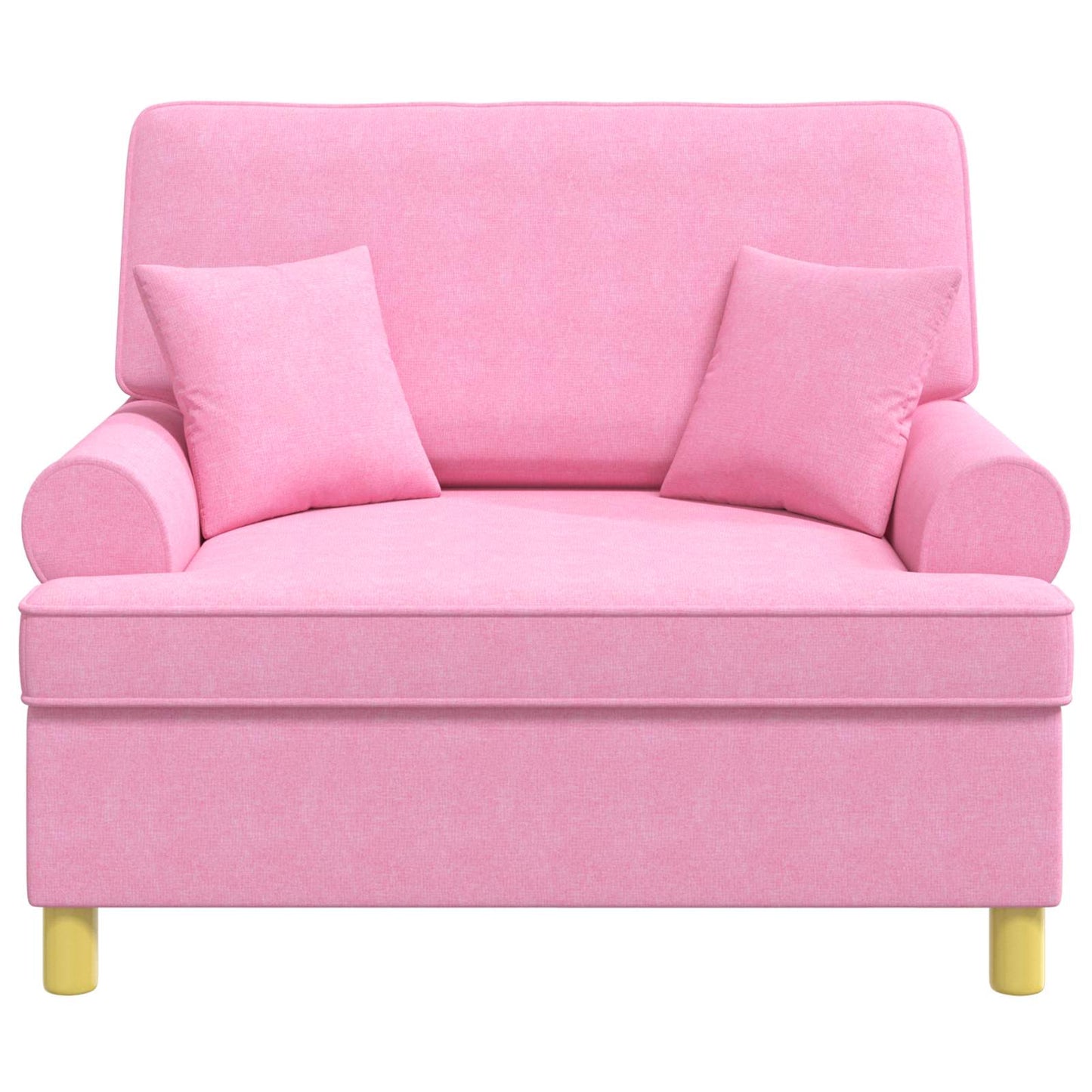Armchair with Cushions Pink Fabric