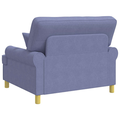 XXL Armchair with Cushions Jeans Blue Fabric