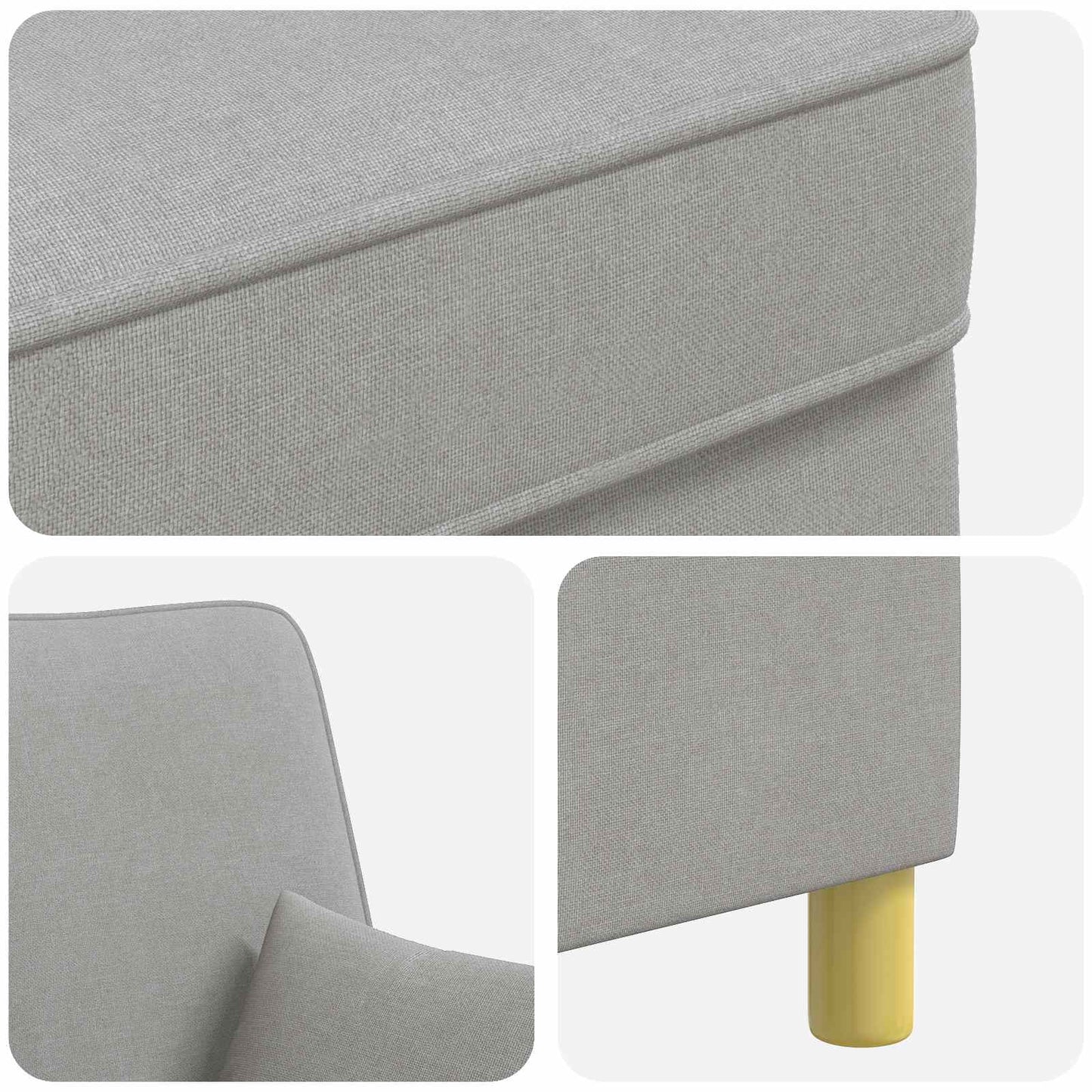 XXL Armchair with Cushions Cloud Grey Fabric