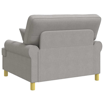 XXL Armchair with Cushions Cloud Grey Fabric