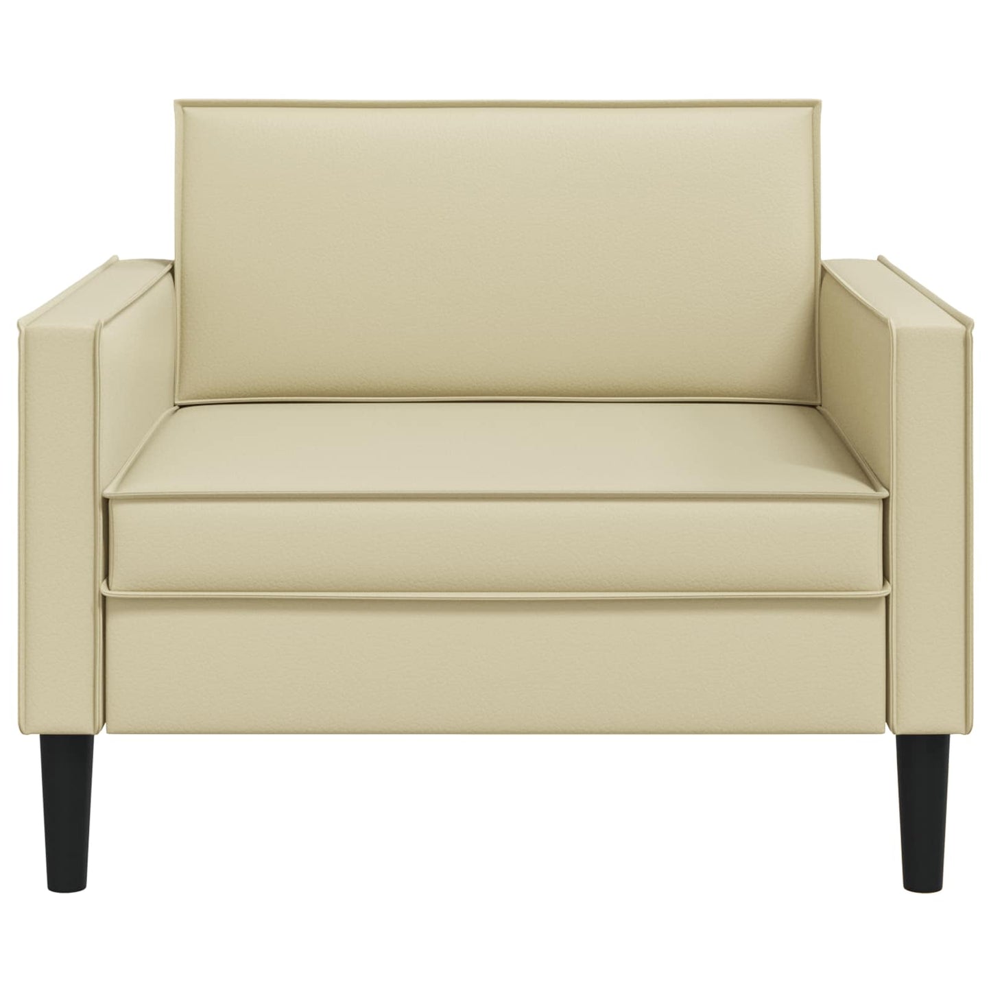 XL Armchair Cream Faux Leather